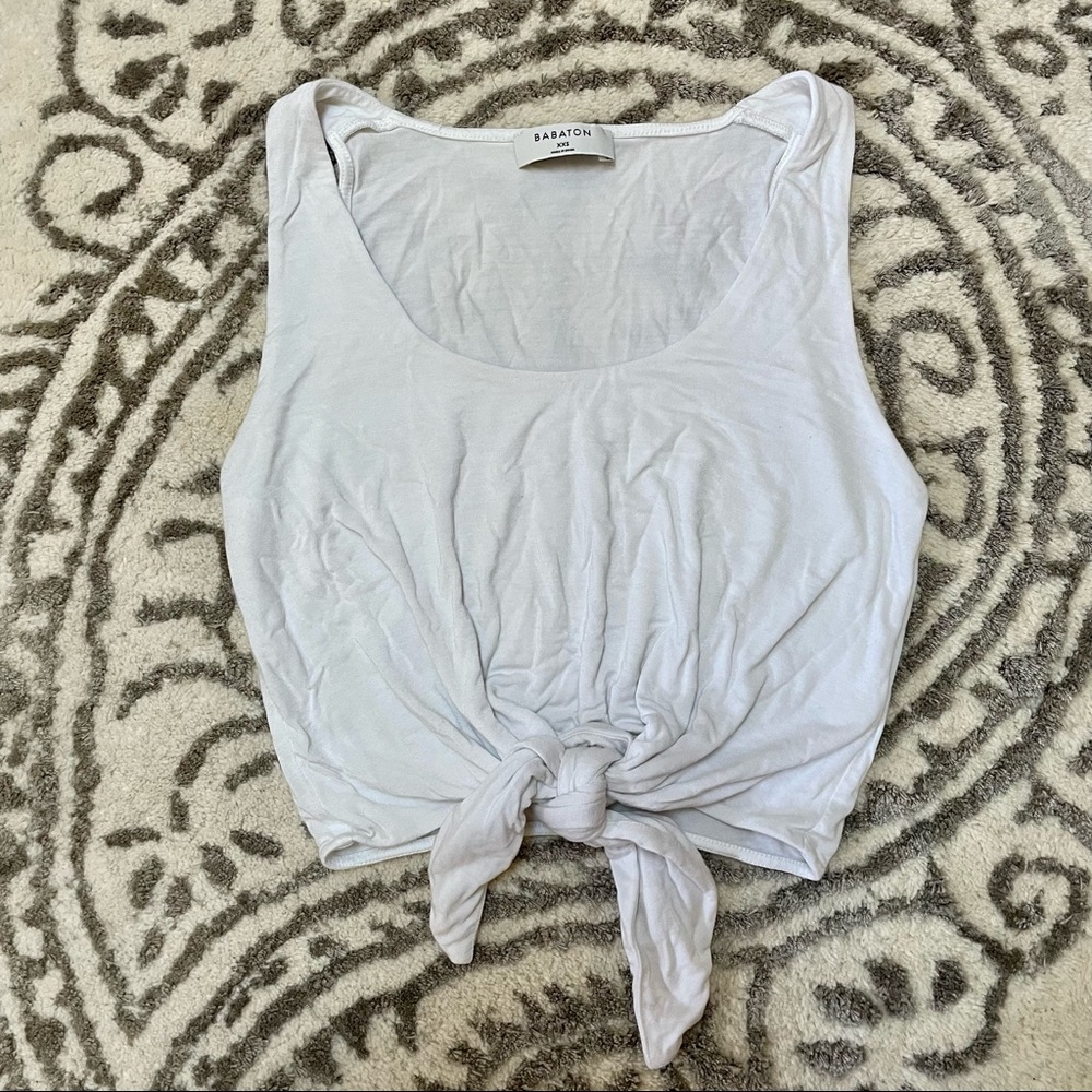 Aritzia Babaton White Crop Top